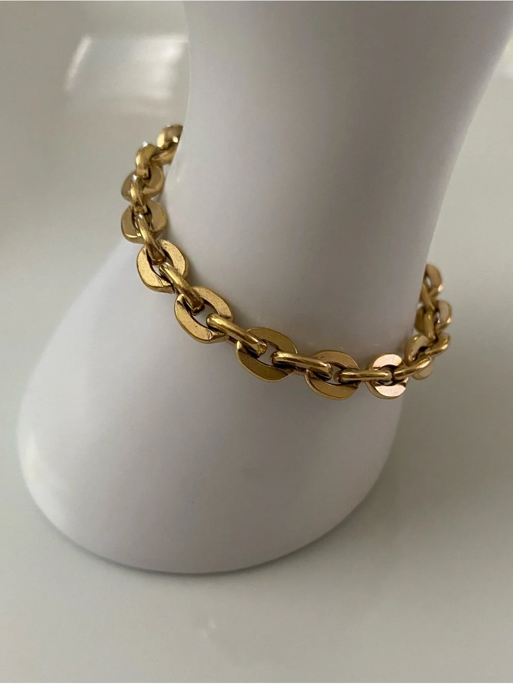 Gold Chain Link Bracelet with Branded Square Tag